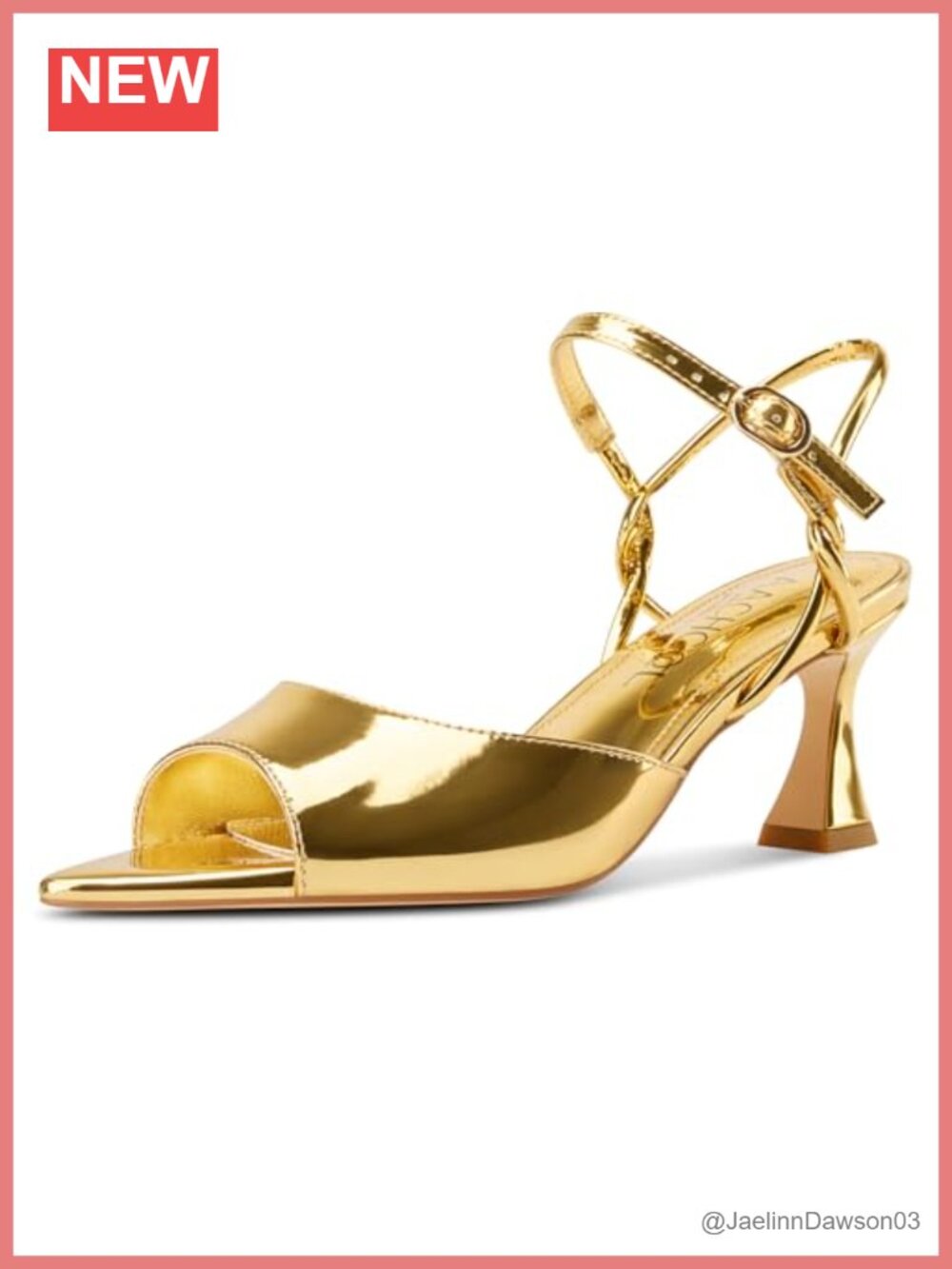 Strappy Kitten Heel Sandals Pointed Peep Toe Ankle Strap Faux Leather Party